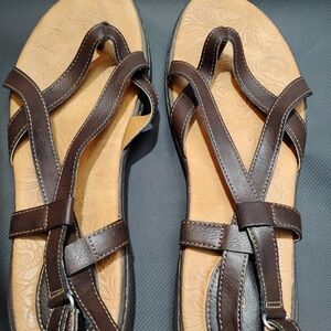 b.o.c. Dark Brown Leather Women's Sandals